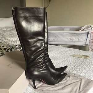 Jimmy Choo Kid Leather boots in Coffee